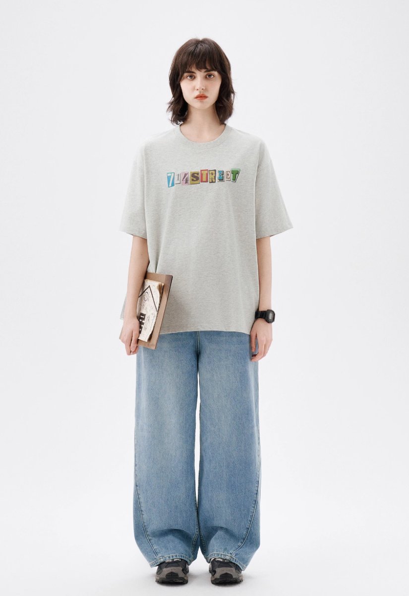 【240G】Collage logo print T - shirt N3611 - NNine