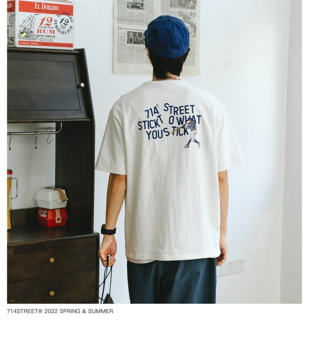 【250G】Batter back print T - shirt N3620 - NNine