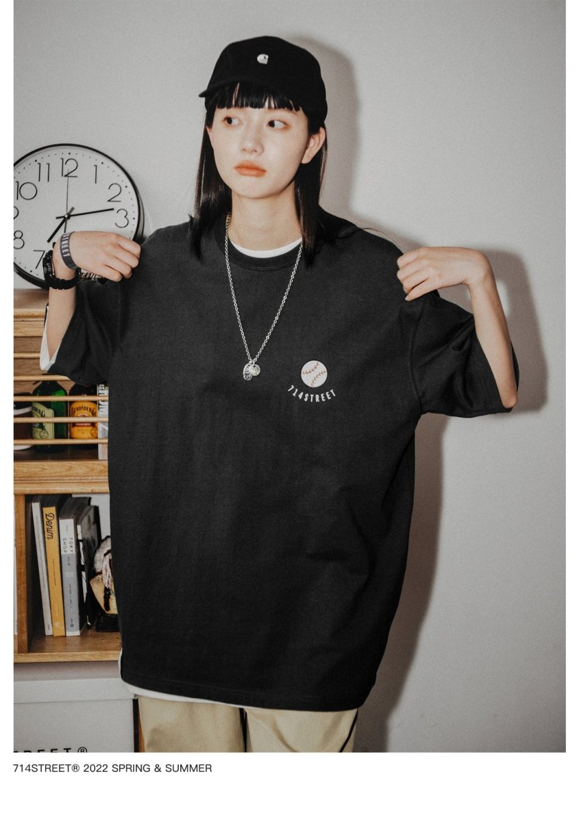 【250G】Batter back print T - shirt N3620 - NNine