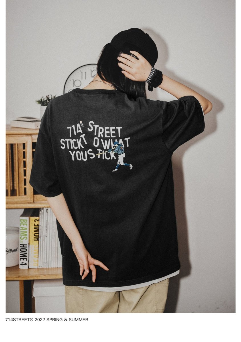 【250G】Batter back print T - shirt N3620 - NNine