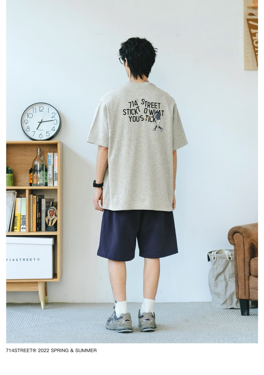 【250G】Batter back print T - shirt N3620 - NNine