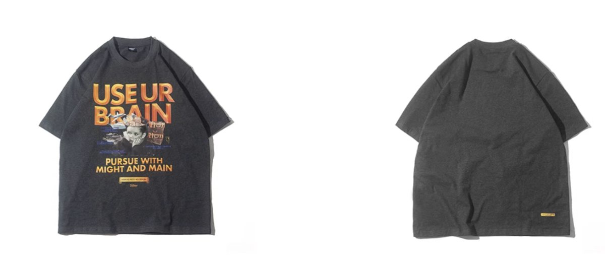 【250G】BRAIN print T-shirt N3317 - NNine