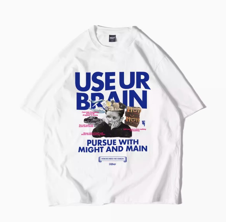 【250G】BRAIN print T-shirt N3317 - NNine