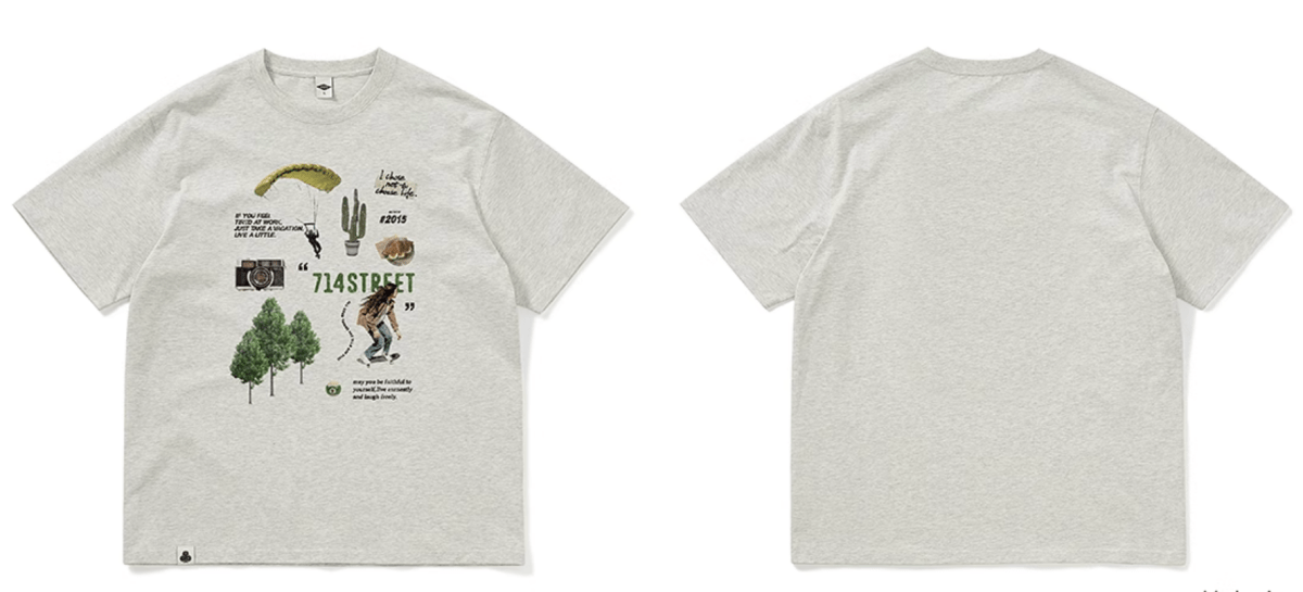 【250G】Cracked Print T-shirt / クラック プリント Tシャツ 半袖 ヴィンテージ 古着風 N5313 - ファッション通販 NNine(ナイン)