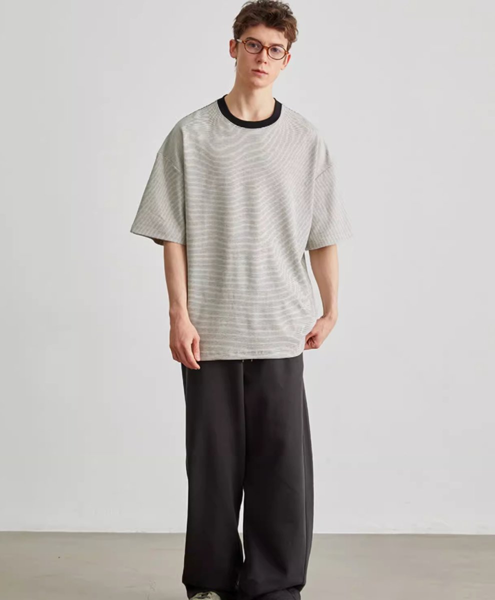 【250G】Drawcord Striped T N3434 - NNine