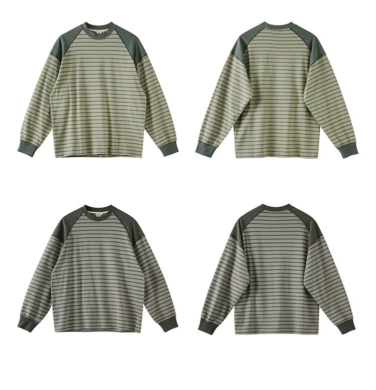 【260G】round neck border t-shirt N3346 - NNine