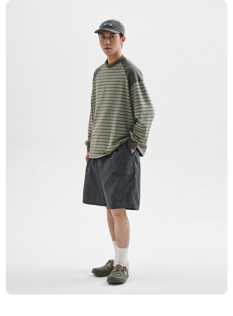 【260G】round neck border t-shirt N3346 - NNine