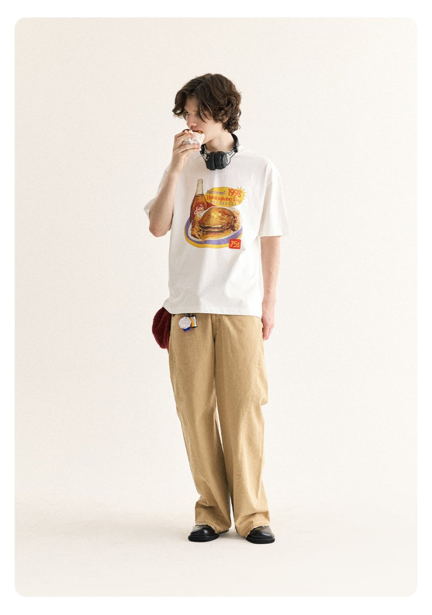【275G】breakfast print t - shirt / レトロプリントT N3741 - NNine