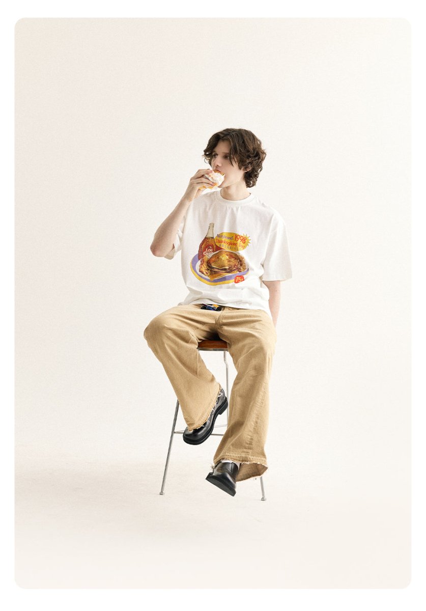 【275G】breakfast print t - shirt / レトロプリントT N3741 - NNine