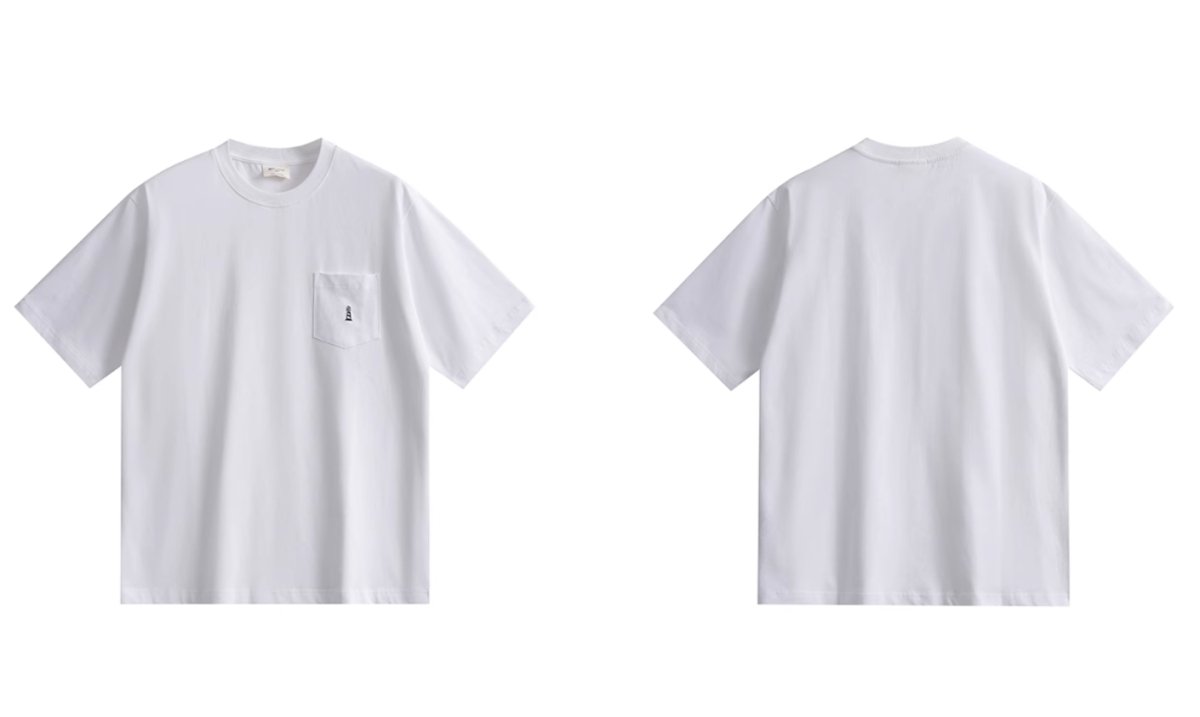 【275G】logo pocket white t - shirt N3722 - NNine