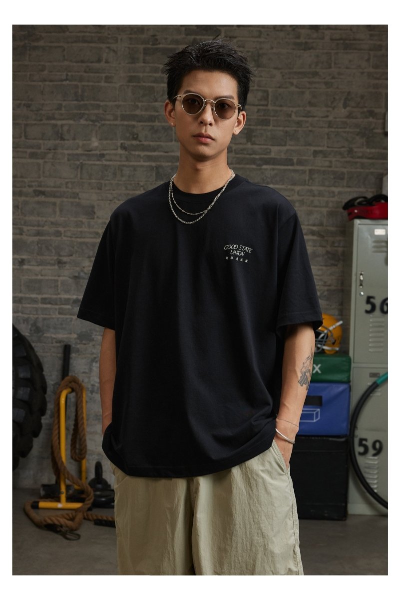 【280G】back print t - shirt / 接触冷感Tシャツ N3724 - NNine