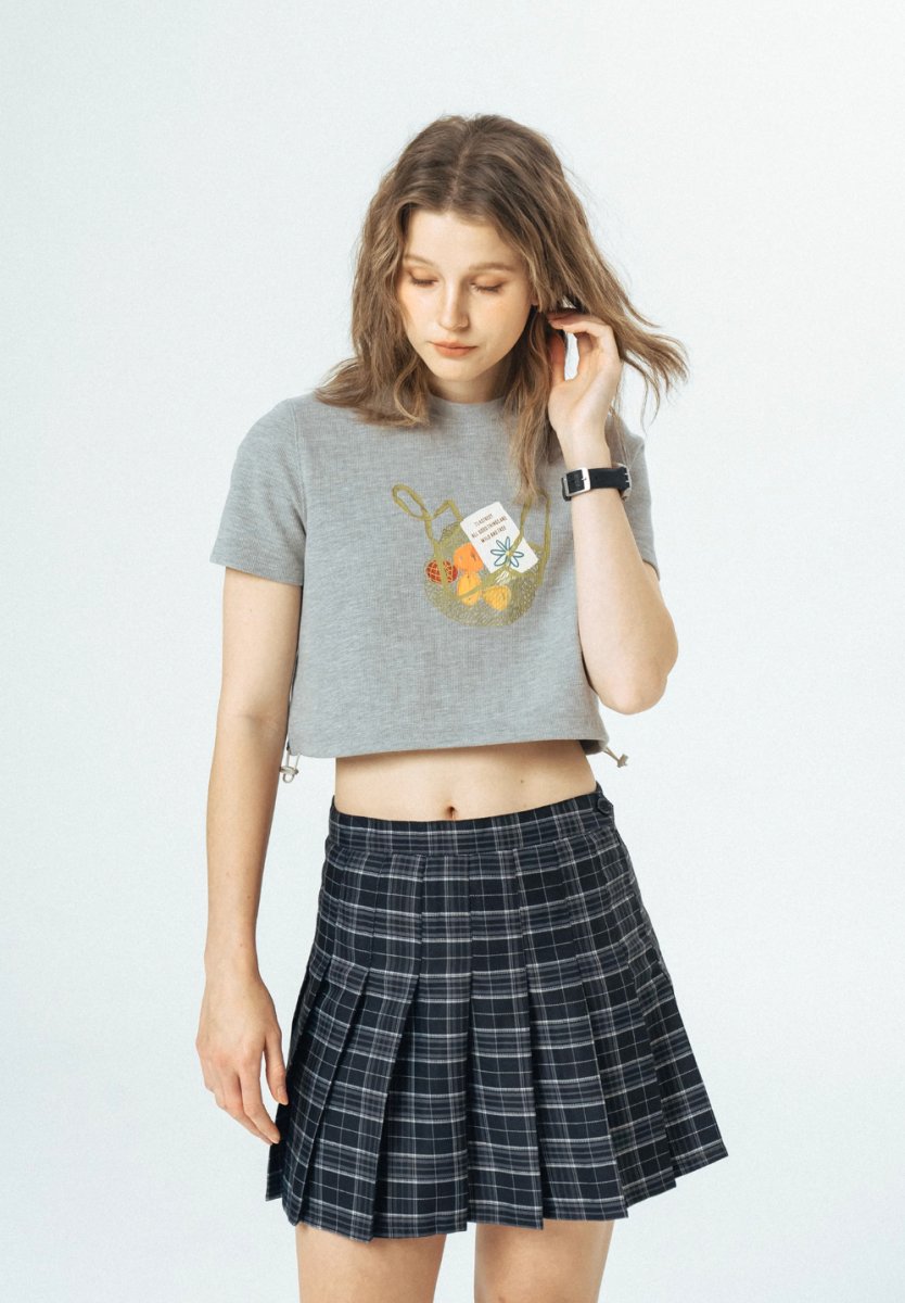 【280G】Draw code waffle T -shirt N231 - NNine