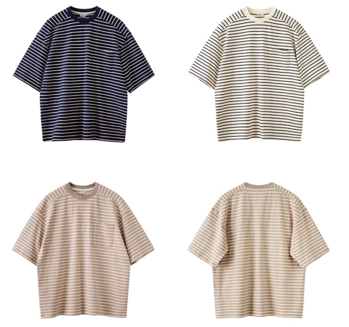【280G】pocket border t - shirt N3866 - NNine