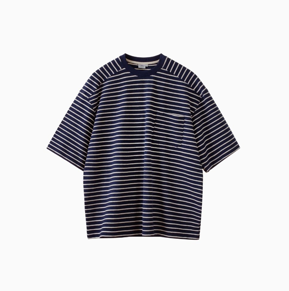 【280G】pocket border t - shirt N3866 - NNine