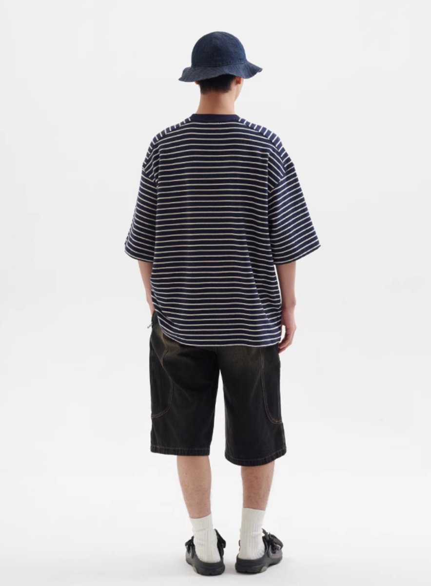 【280G】pocket border t - shirt N3866 - NNine