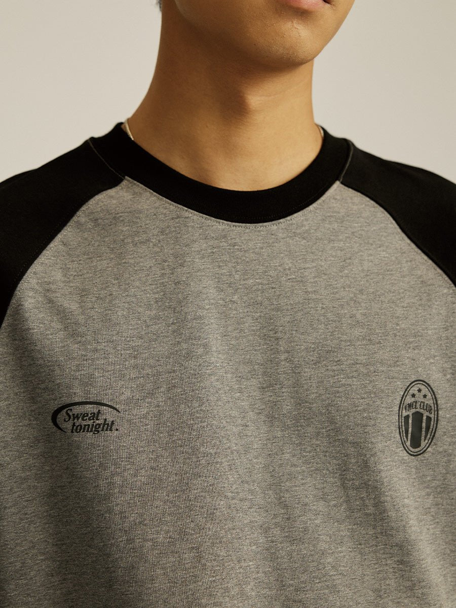 【280G】Raglan sleeve logo print T-shirt N3457 - NNine