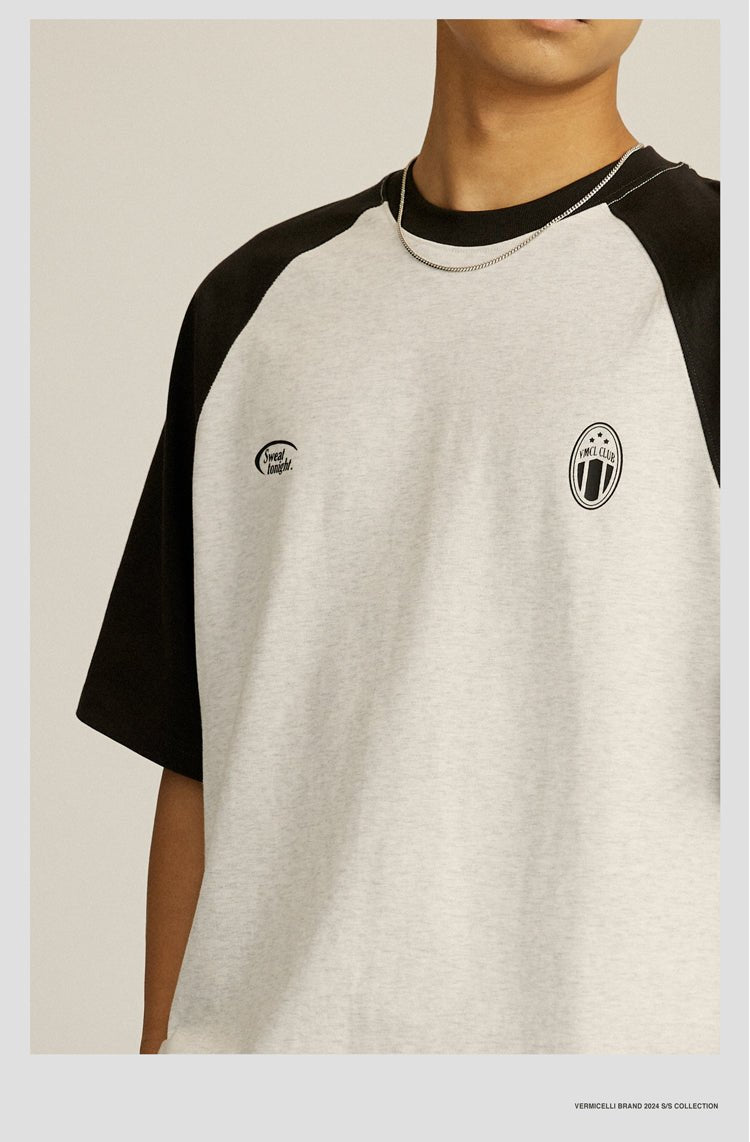 【280G】Raglan sleeve logo print T-shirt N3457 - NNine