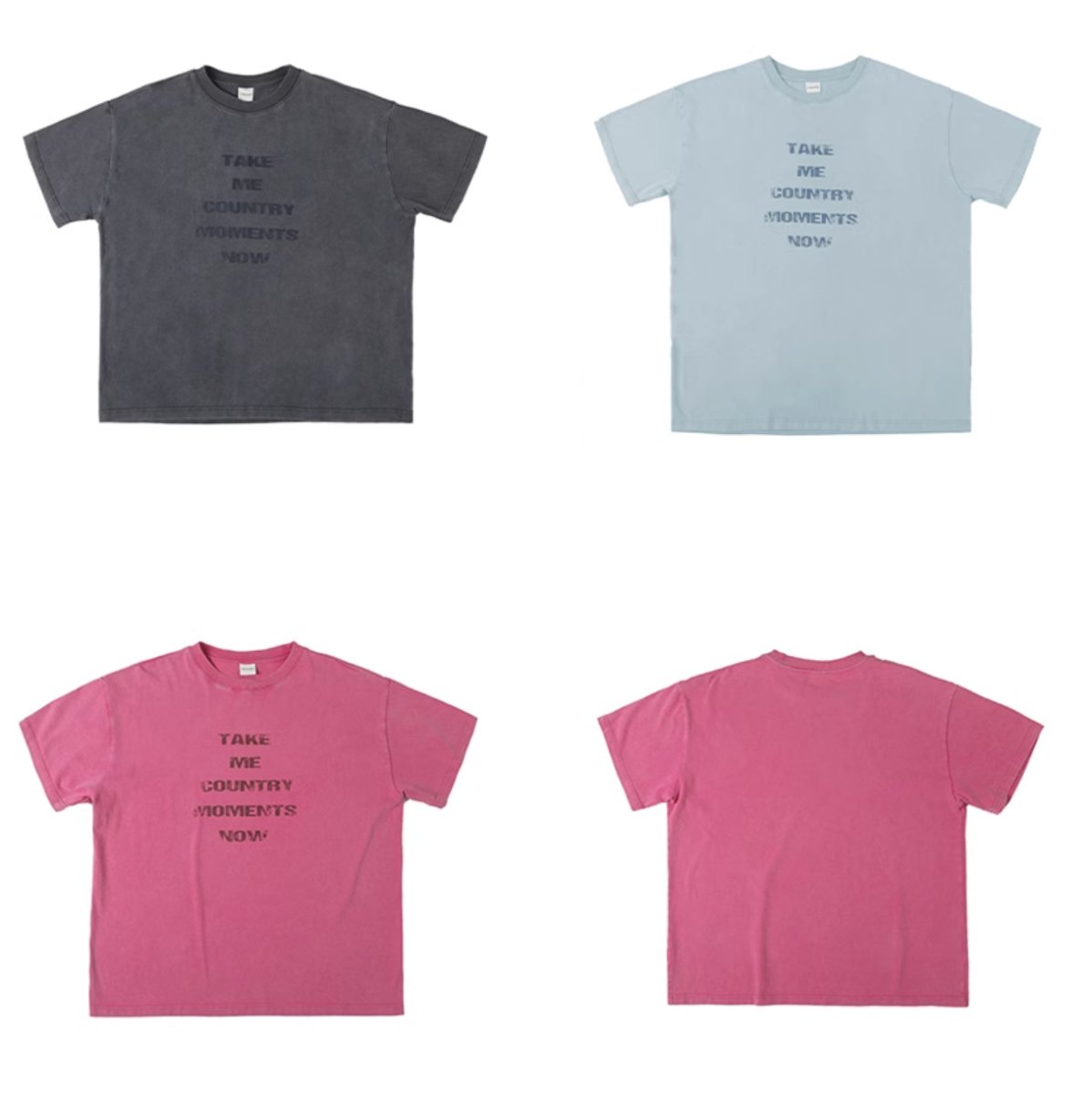 【290G】Washed letter print T - shirt N3739 - NNine