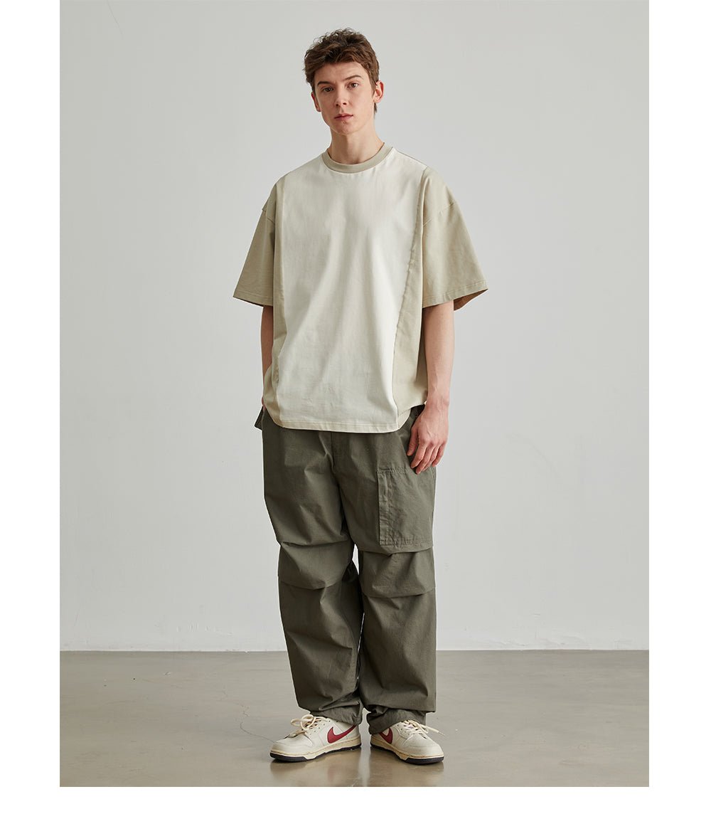 【300G】contrast t-shirt N3433 - NNine