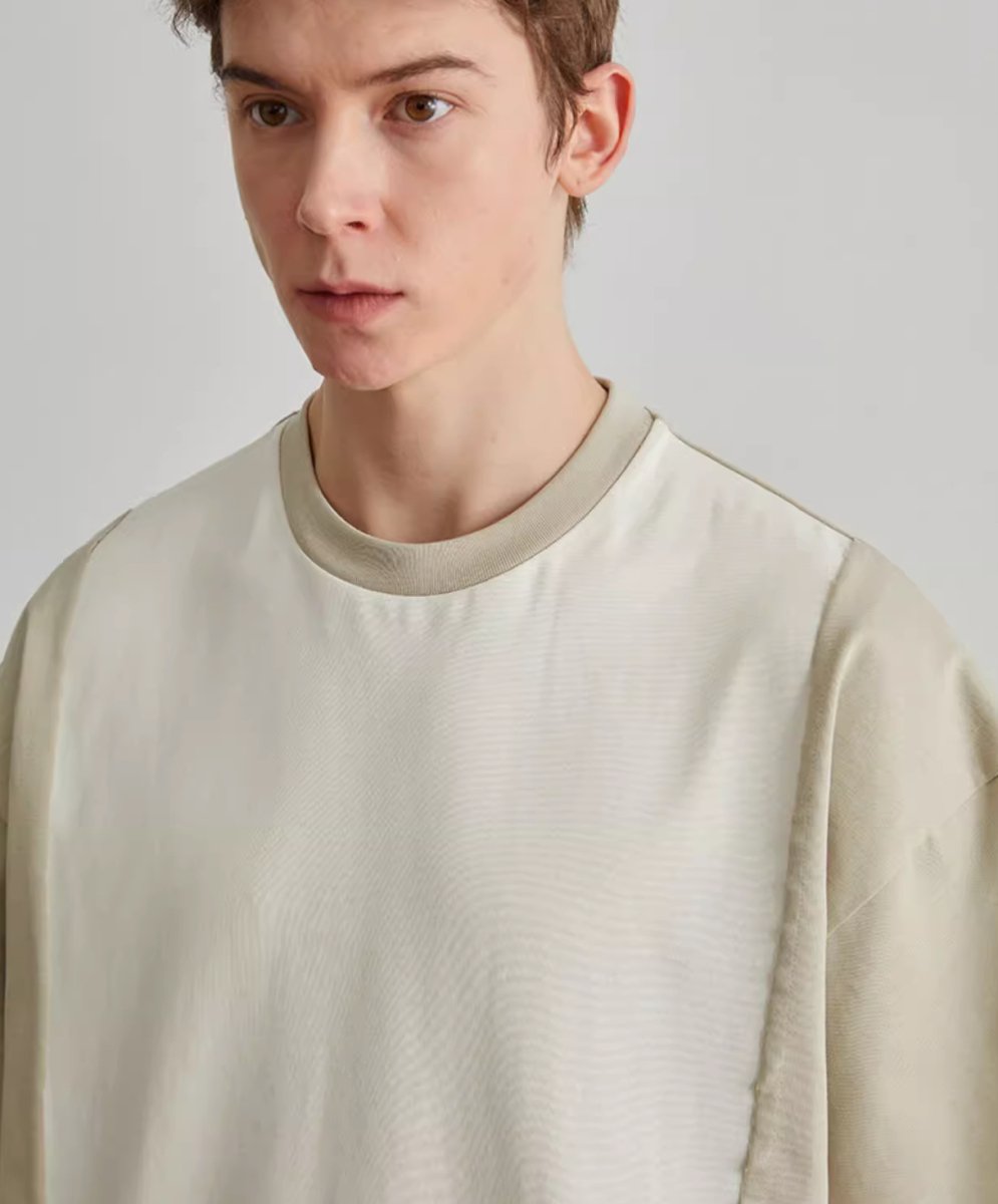 【300G】contrast t-shirt N3433 - NNine