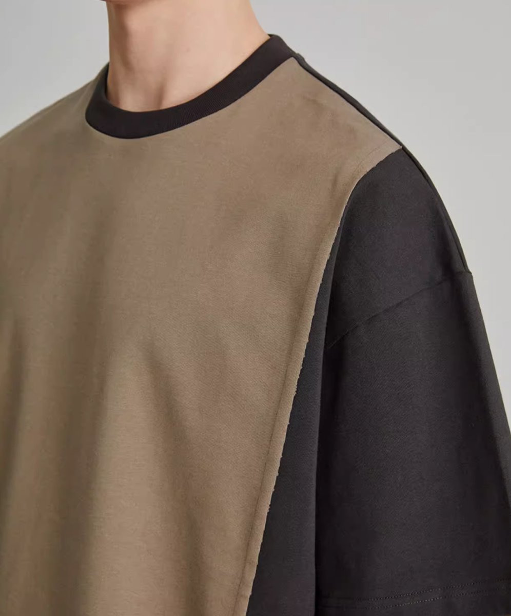 【300G】contrast t-shirt N3433 - NNine
