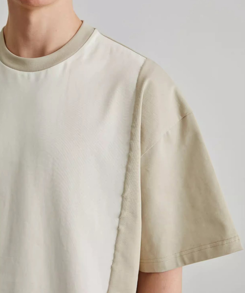【300G】contrast t-shirt N3433 - NNine