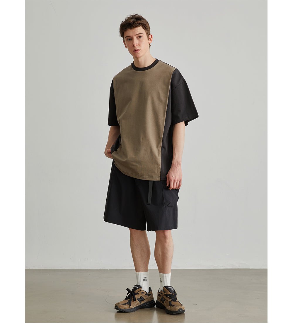【300G】contrast t-shirt N3433 - NNine