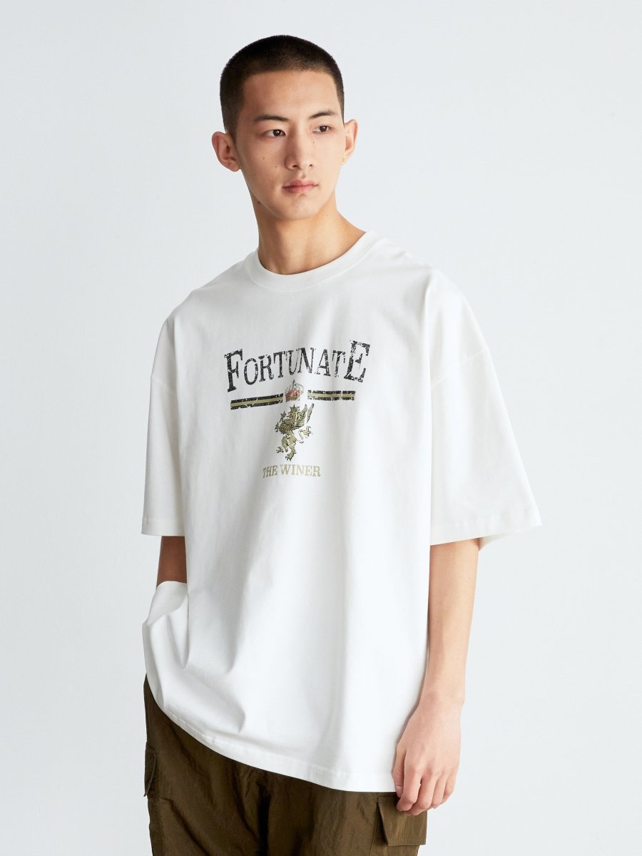 【300G】Distressed printed T - shirt N3639 - NNine