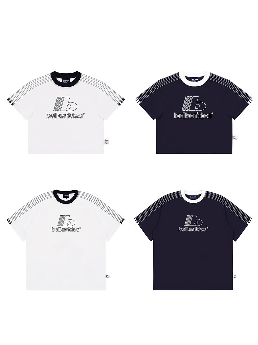 【300G】LOGO PRINT RINGER T - SHIRT N3817 - NNine