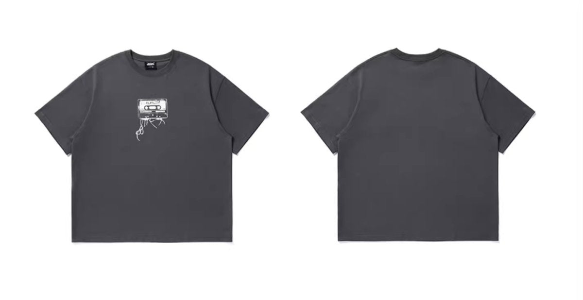 【300G】Retro cassette tape print T - shirt N3597 - NNine