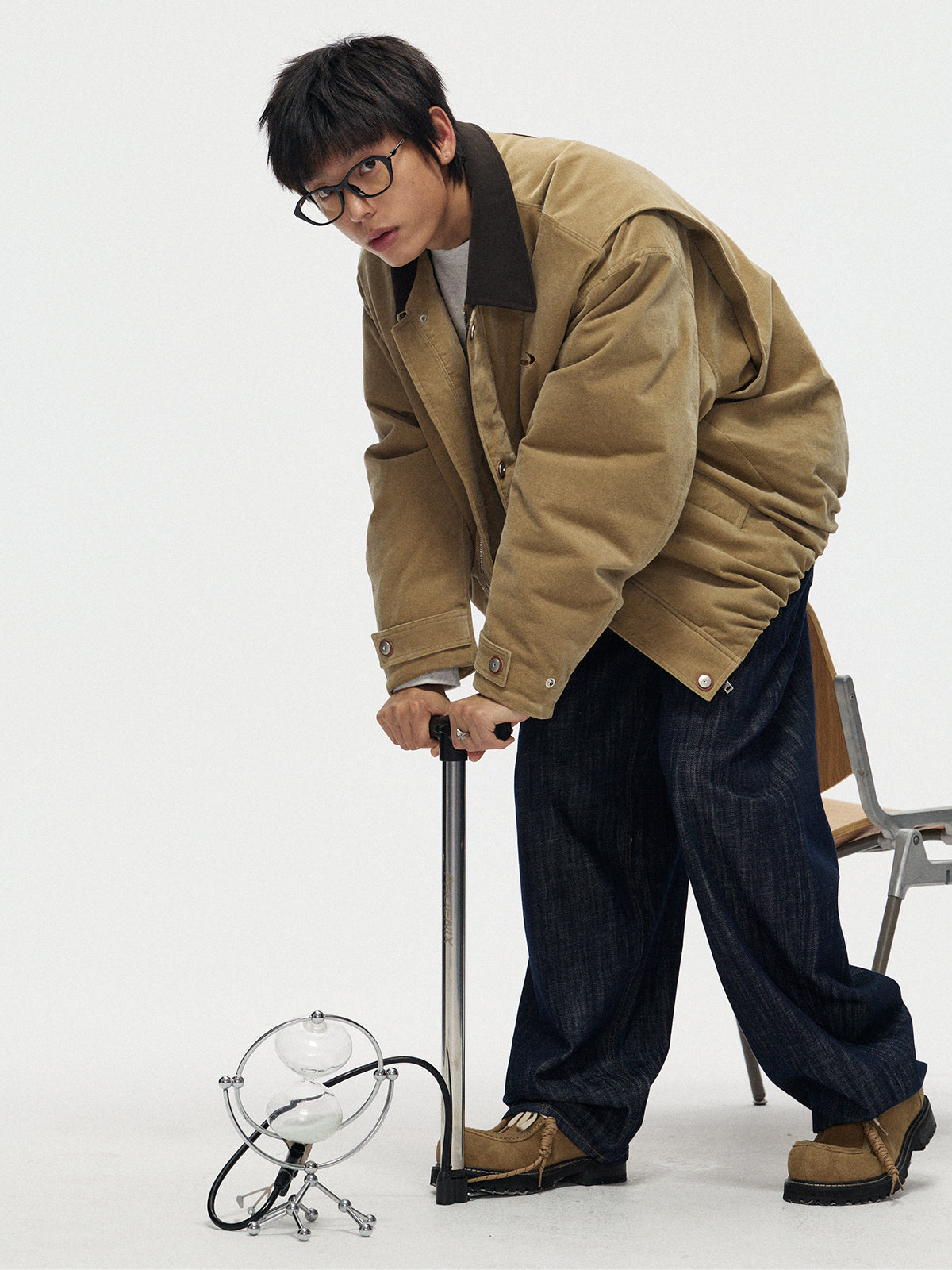 ベルベットタッチ・ポロカラーダウンジャケット N6265