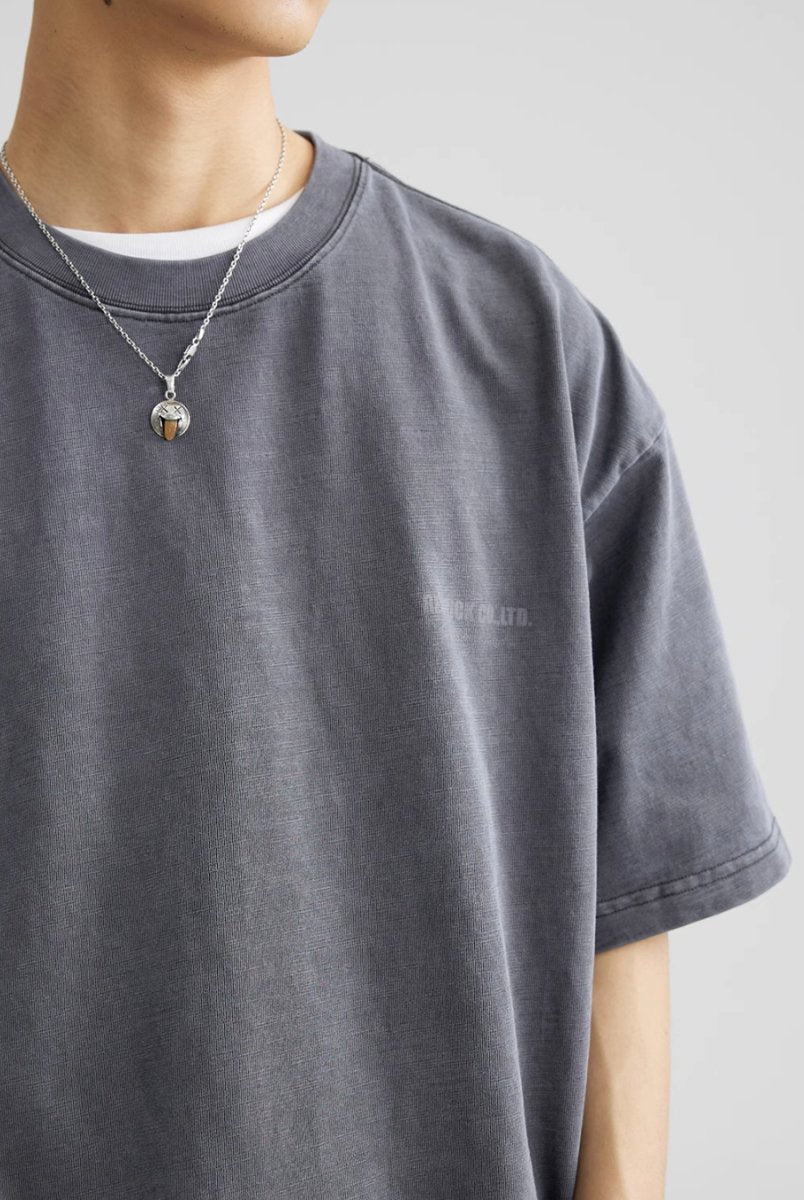 【340G】washed printed T-shirt N3577 - NNine