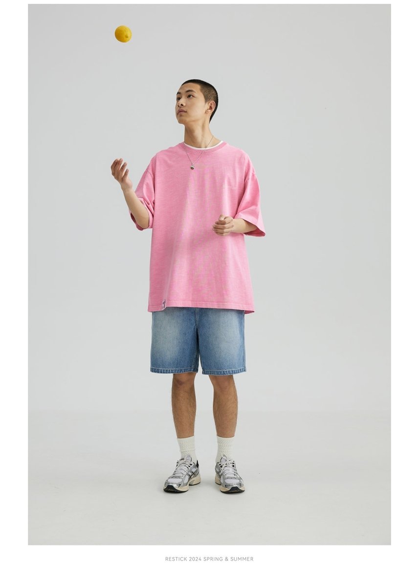 【340G】washed printed T-shirt N3577 - NNine