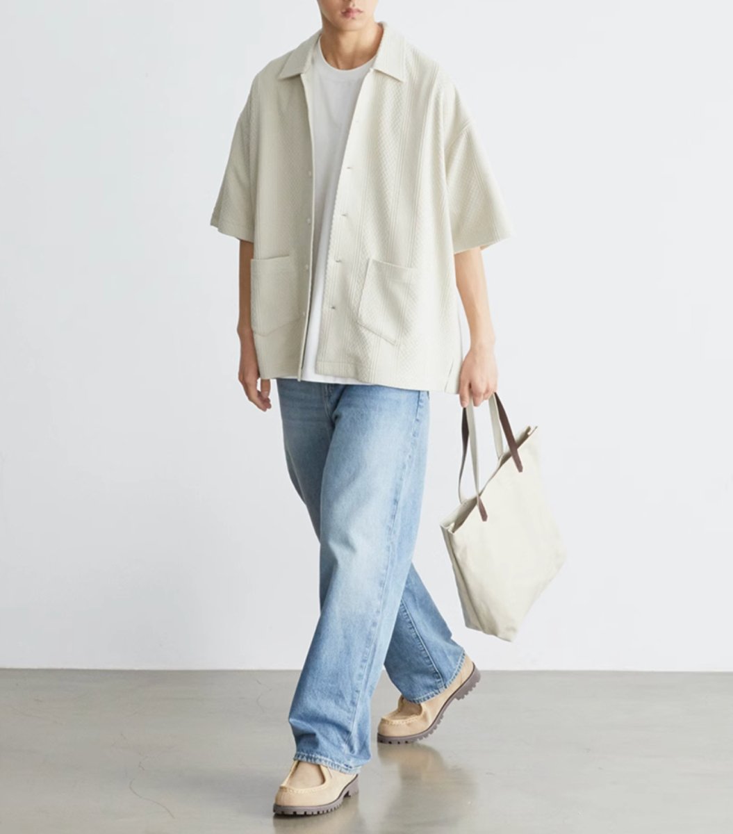 3D cable short sleeve polo shirt N3863 - NNine