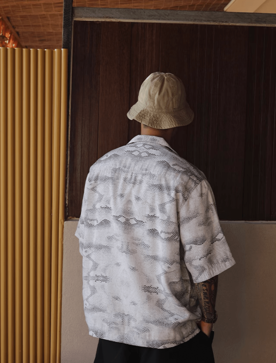 スネークプリントアロハシャツ モダール82% / Snake Print Aloha Shirt N5468 - ファッション通販NNine(ナイン)