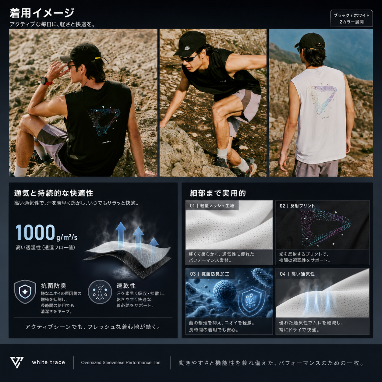 吸湿速乾 抗菌防臭 アクティブタンクトップ N7084