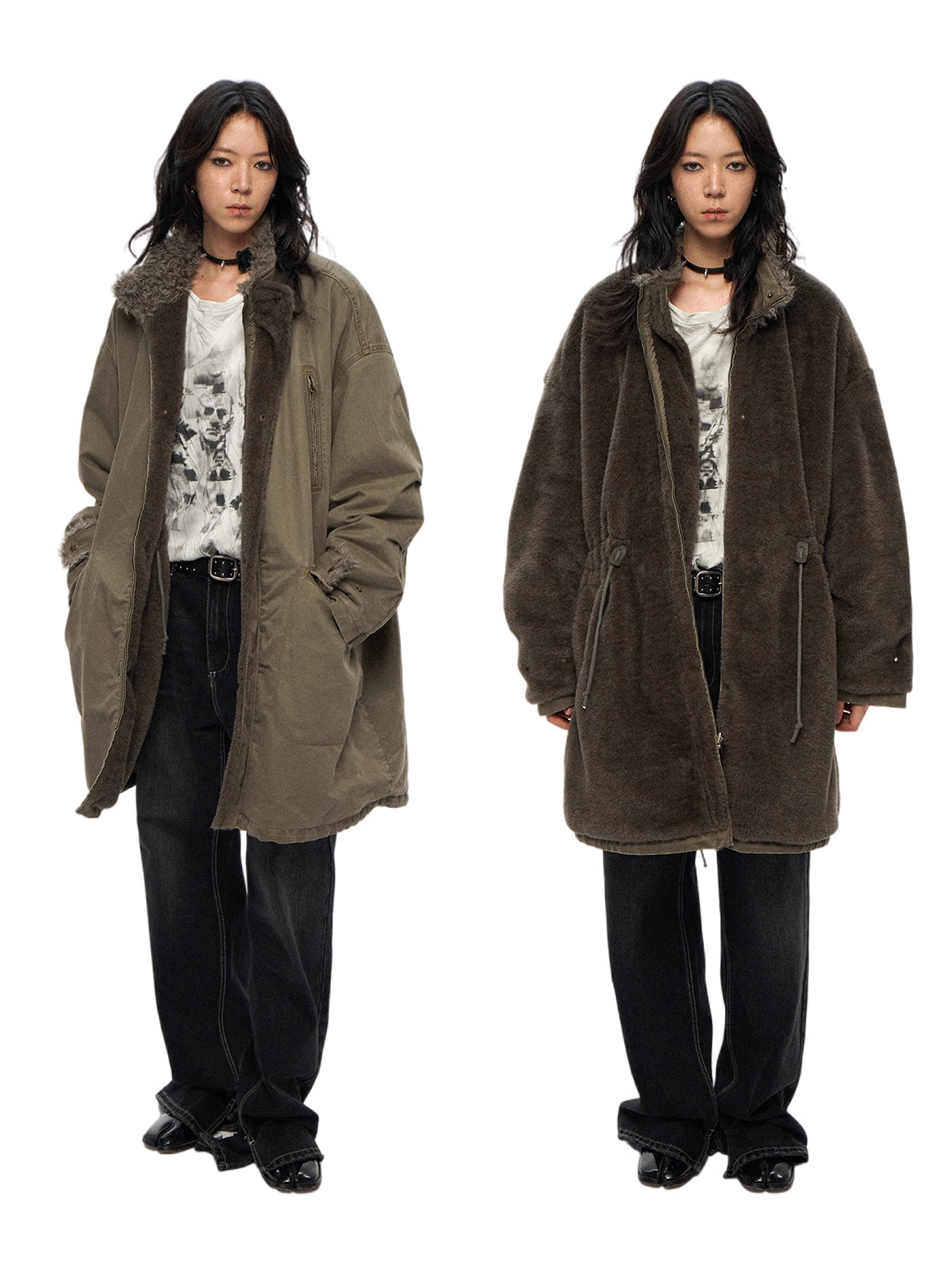 フリース&ウォッシュドツイル・リバーシブルライナー N6110