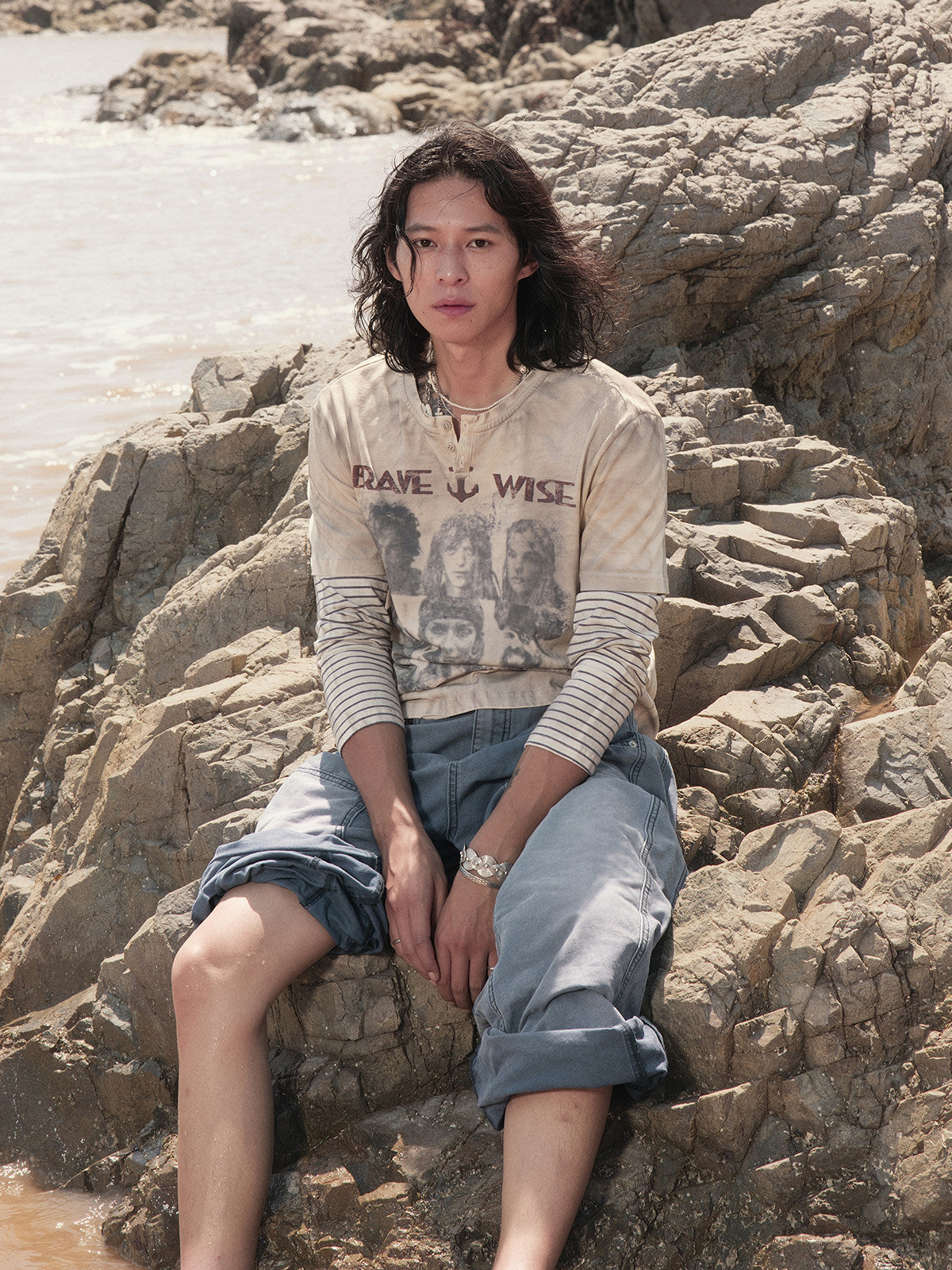 ヴィンテージプリント レイヤードロンT N6752