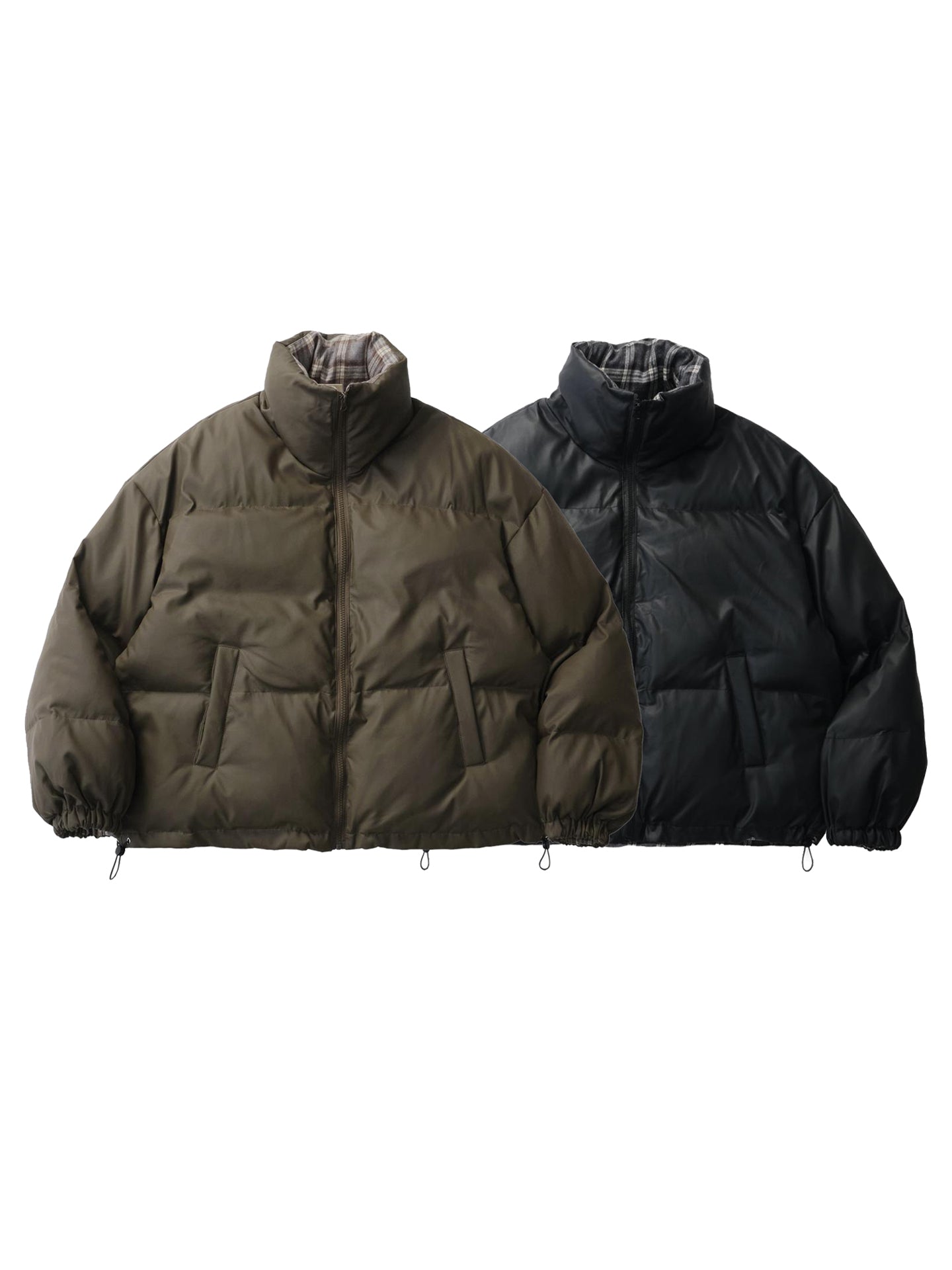 ミニマルPUレザー 中綿パフジャケット ユニセックス N6269