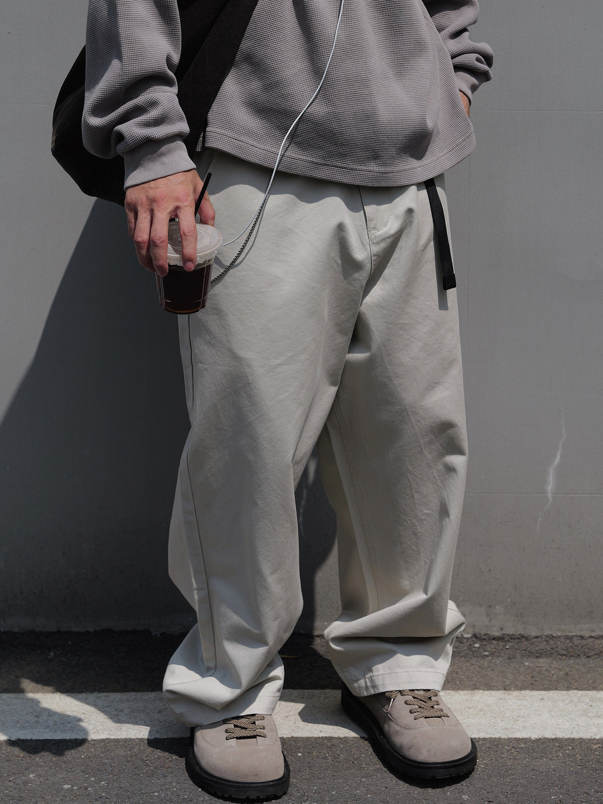 270gコーマ綿ツイルアジャストワイドパンツ N7425