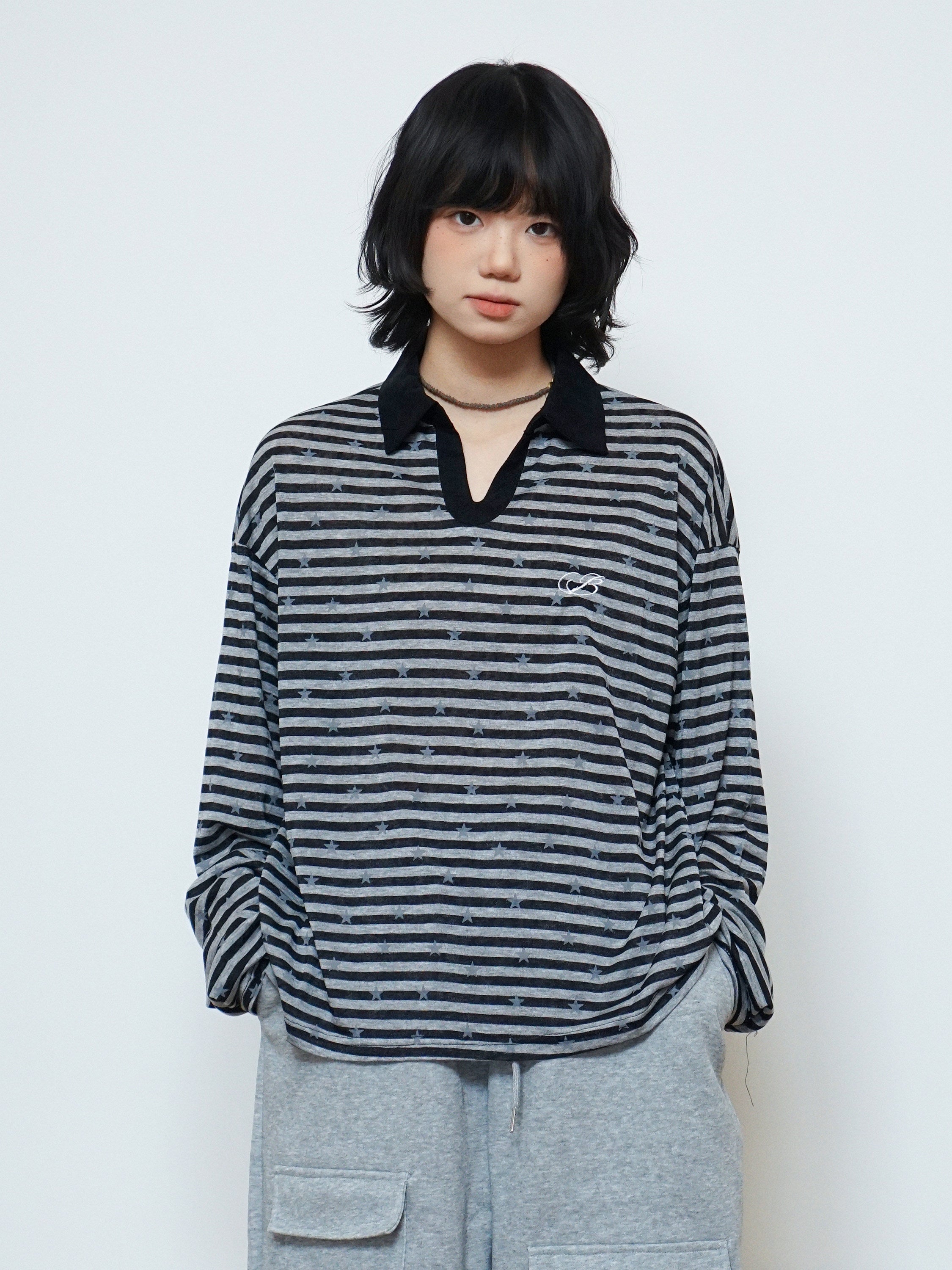 コントラストストライプ POLOロンT N6777