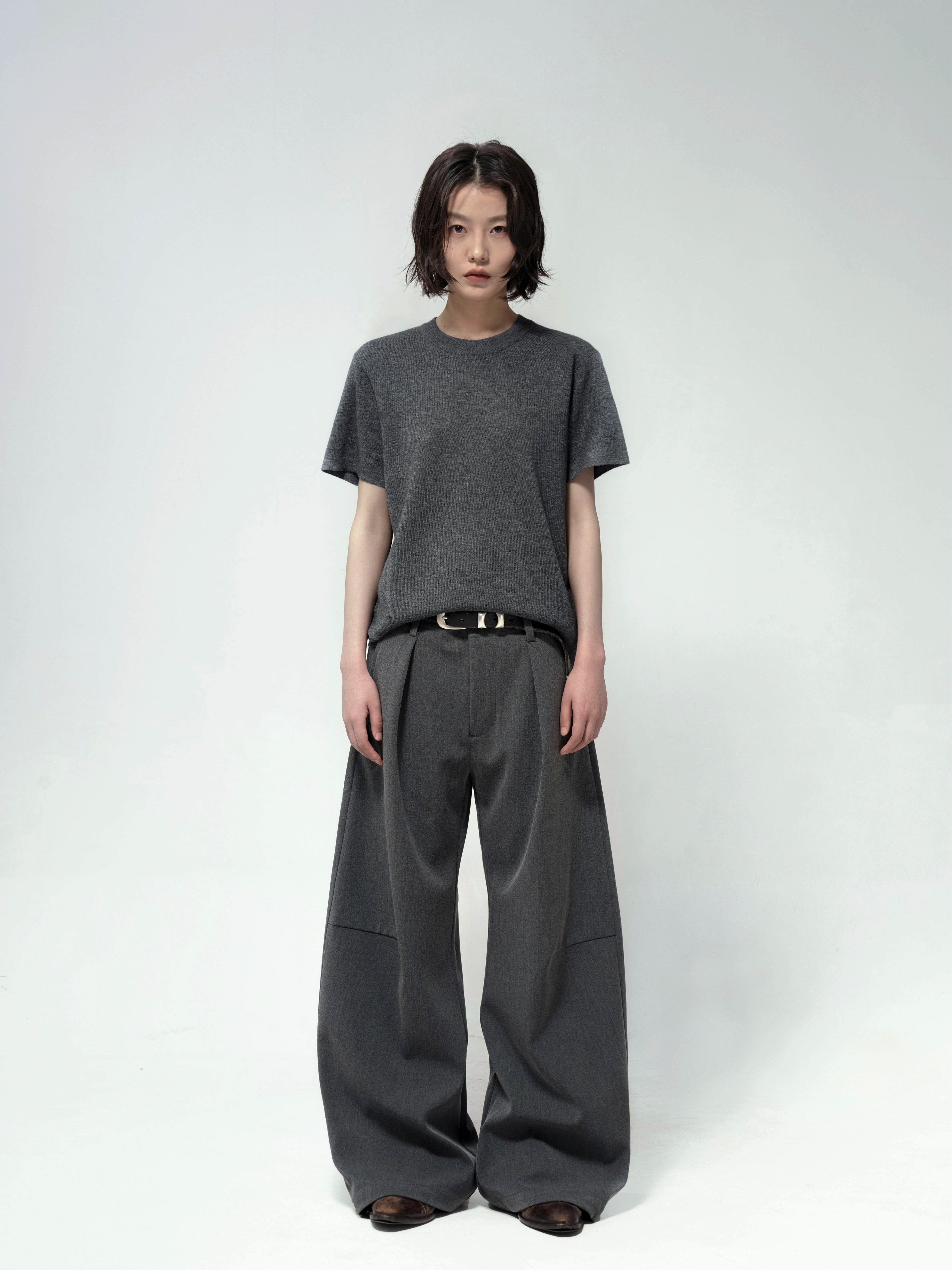 アークシルエット プリーツドレープスラックス N5989