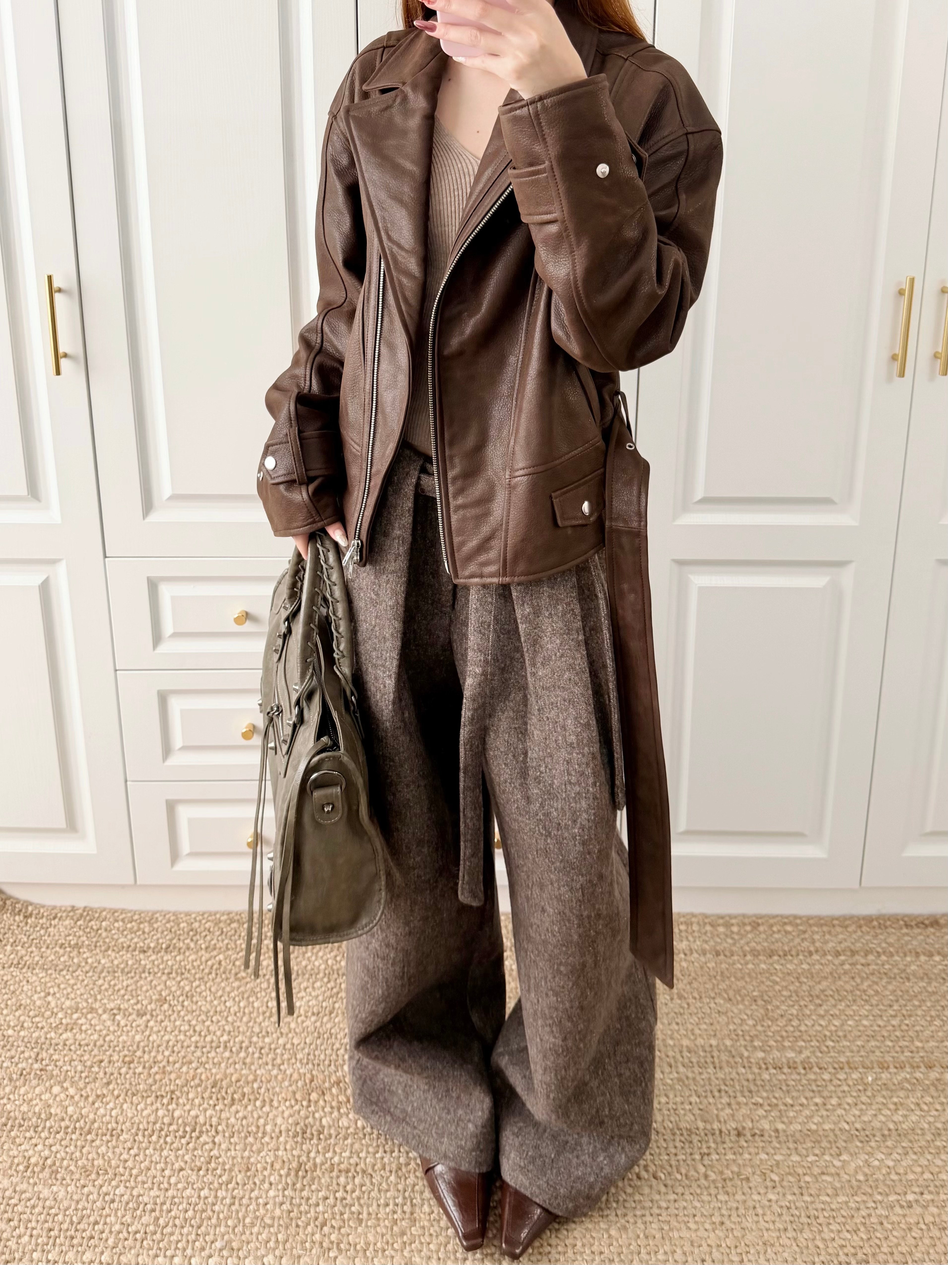 ウール花糸 700g Aラインプリーツスラックス N6561