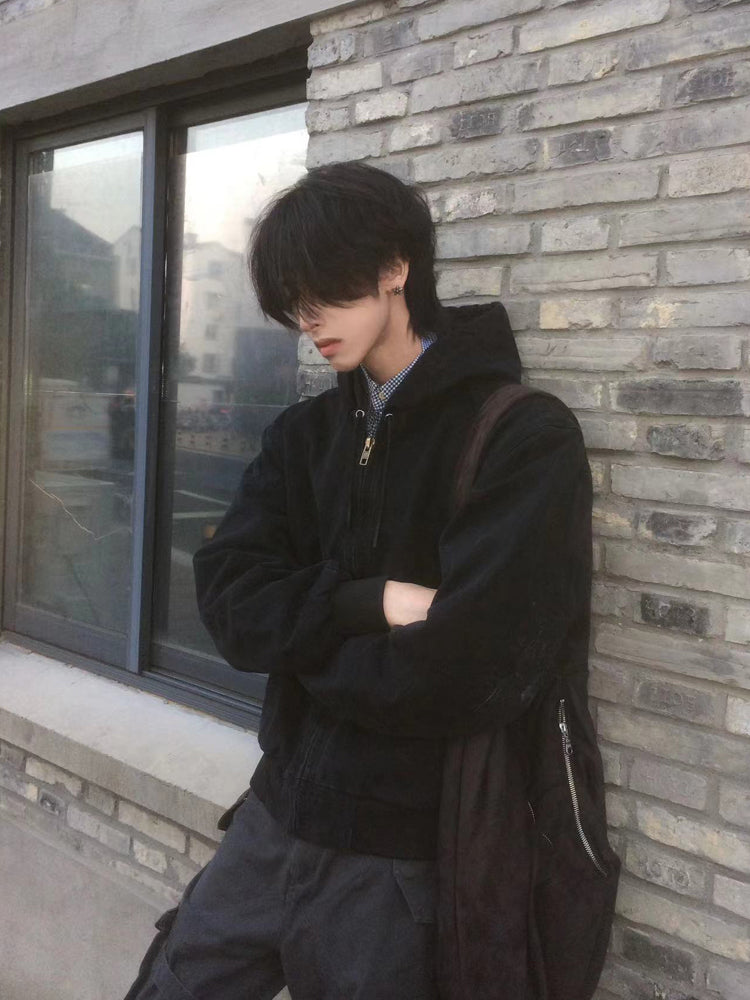 12oz帆布・ヴィンテージ加工・フーデッドデトロイトJK N6163