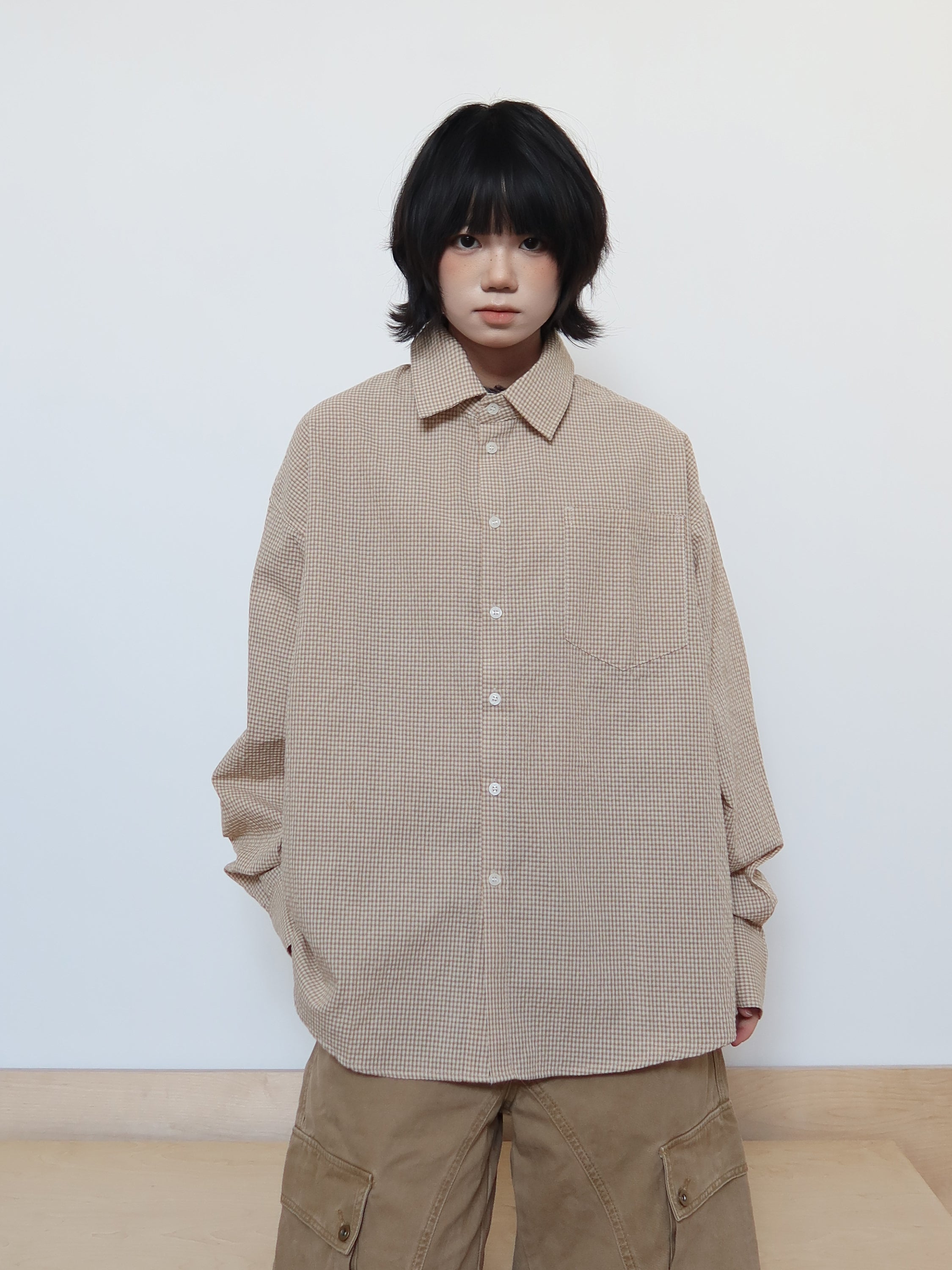 ギンガムチェック・ボックスシャツ N6161