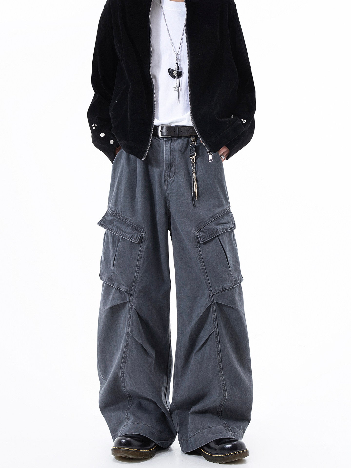 ヘビーウォッシュ ワイドストレート ワークパンツ N6330