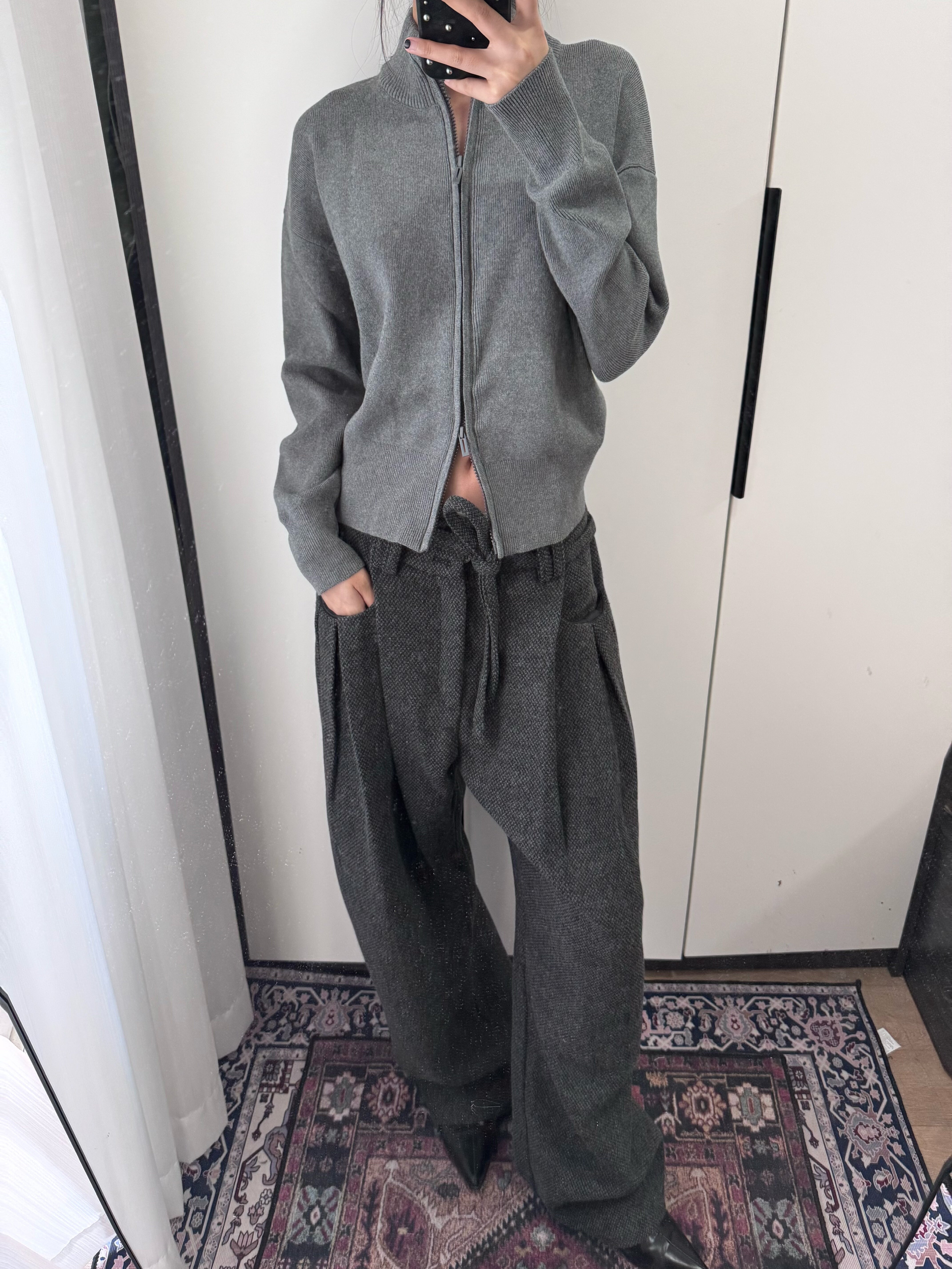 三重タックAライン 重厚ウールワイドスラックス N6260