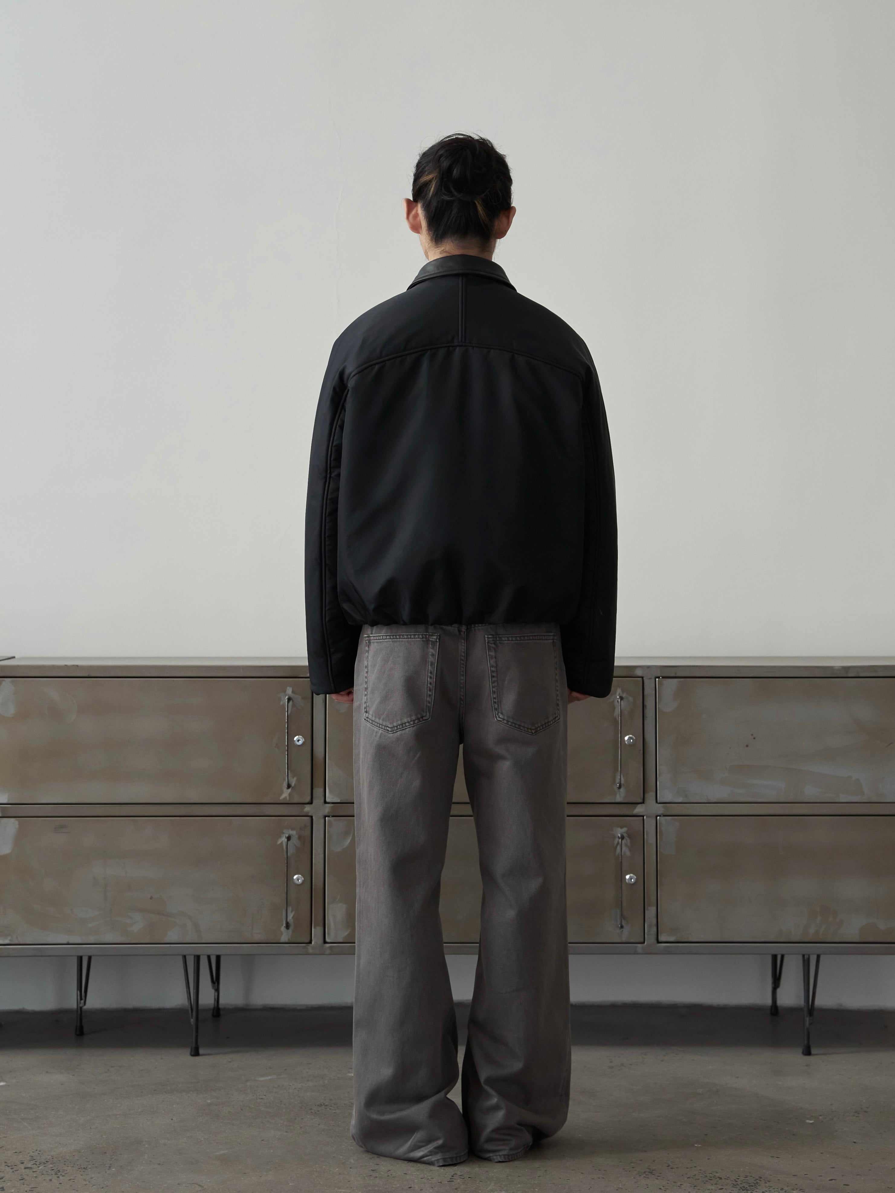 レザーカラー 解構パデッド ナイロンブルゾン N6462