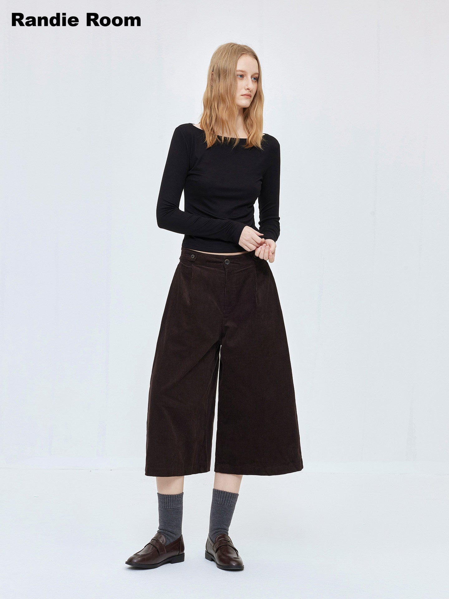 コーデュロイワイドクロップドパンツ N6742