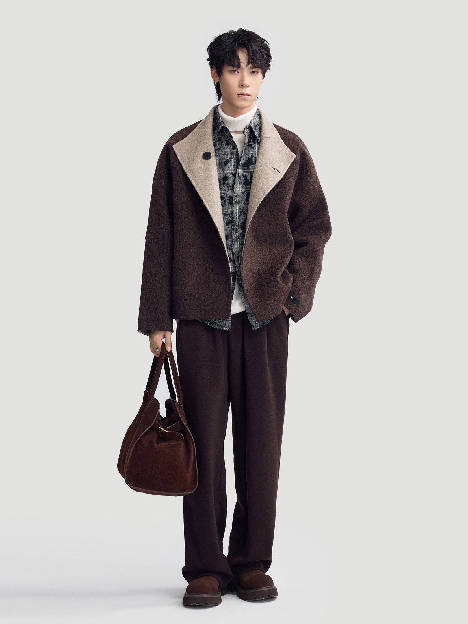 リバーシブル ダブルフェイス ウールコート N6476